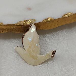 Elegant Cream Dove Brooch